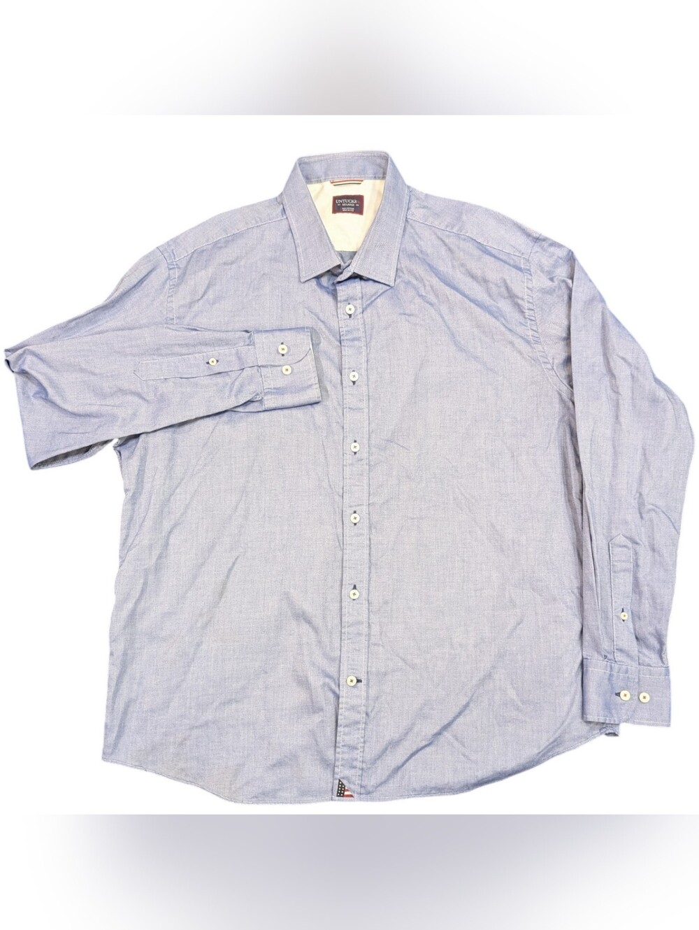 UNTUCKit Men's Blue Long Sleeve Button-up Shirt Size 2XL Made in the USA Office